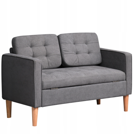 Kanapa HOMCOM 111 x 62 cm - tkanina szara