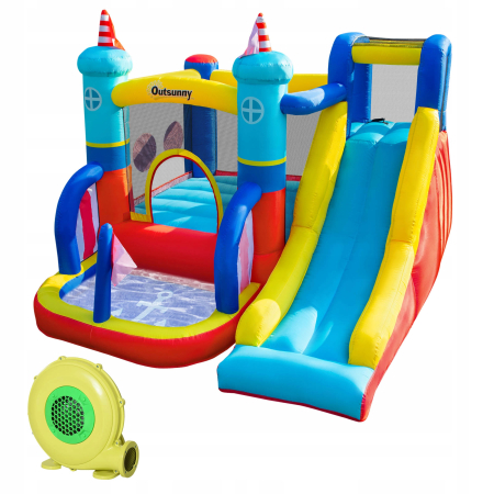 Nadmuchiwany plac zabaw z wentylatorem - wodny park dla dzieci 3-8 lat