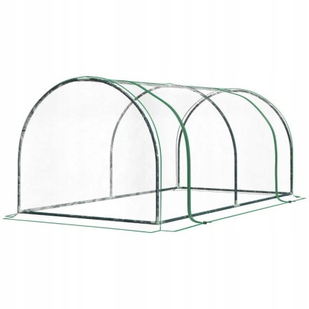 Szklarnia foliowa bezbarwna Outsunny z drzwiami - 200x100x80 cm