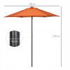 Parasol balkonowy sześciokątny na plażę i do ogrodu - Pomarańczowy