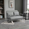 Kanapa Sofa Homcom 80 x 111 cm tkanina - jasno szara