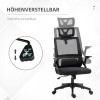 Vinsetto Ergonomiczne Krzesło Biurowe - Czarne