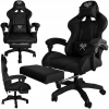 Fotel gaming DUNMOON Czarny Fotel Obrotowy Biurowe ekoskóra - DOSTAWA ZERO