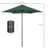 Parasol balkonowy sześciokątny na plażę i do ogrodu - Zielony