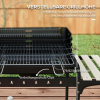 Grill węglowy BBQ Smoker z kołami, regulowany ruszt - CZARNY