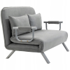 Kanapa Sofa Homcom 80 x 111 cm tkanina - jasno szara