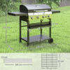 Grill Gazowy BBQ, 4 Główne Palniki, 1 Boczny, Płyta Do Podgrzewania - 12 kW