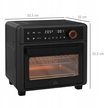 Mini-piekarnik z funkcją hot air fryer, 40-220°C i akcesoria - 12 programów