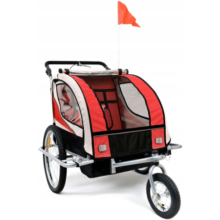 Przyczepka rowerowa dla dzieci Funfit Kids Pro - CZERWONA