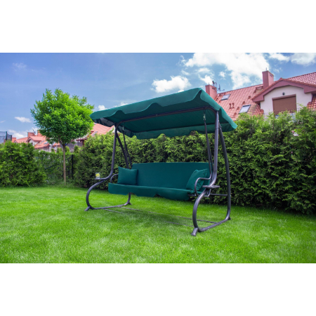 Huśtawka ogrodowa wolnostojąca, rozkładana SISCOM 50 x 170cm - ZIELONA