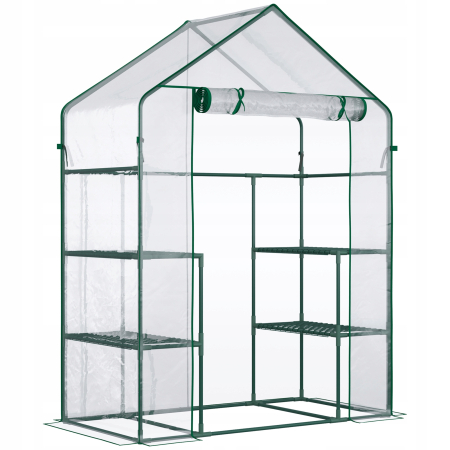 Szklarnia foliowa na rozsady 142x73x195 cm - z drzwiami