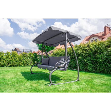 Huśtawka ogrodowa wolnostojąca, rozkładana Funfit Garden 170 x 50cm - SZARA
