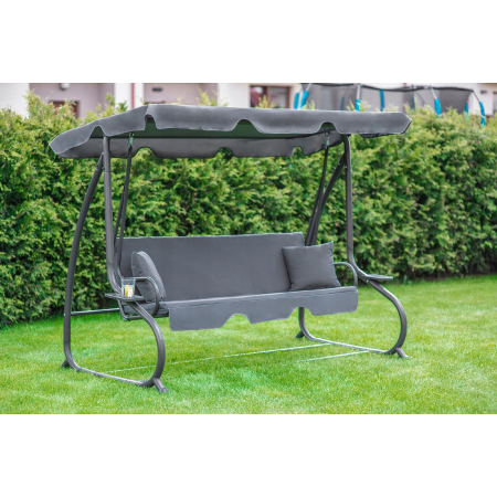 Huśtawka ogrodowa wolnostojąca, rozkładana Funfit Garden 170 x 50cm - SZARA