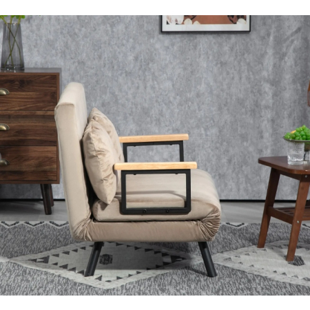 Sofa rozkładana Homcom - jasno brązowa