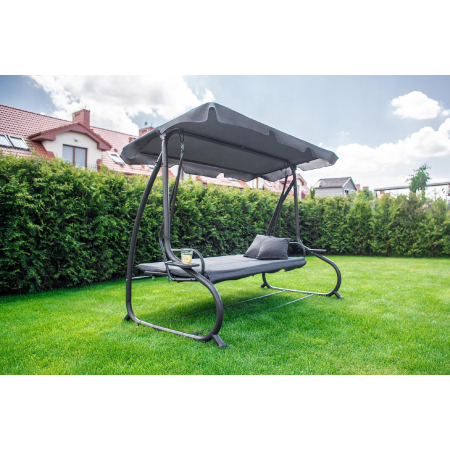 Huśtawka ogrodowa wolnostojąca, rozkładana Funfit Garden 170 x 50cm - SZARA