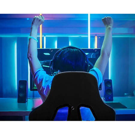 Fotel gaming DUNMOON Czarny Fotel Obrotowy Biurowe ekoskóra - DOSTAWA ZERO