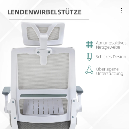 Vinsetto Ergonomiczne Krzesło Biurowe - Szare