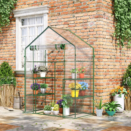 Szklarnia foliowa na rozsady 142x73x195 cm - z drzwiami