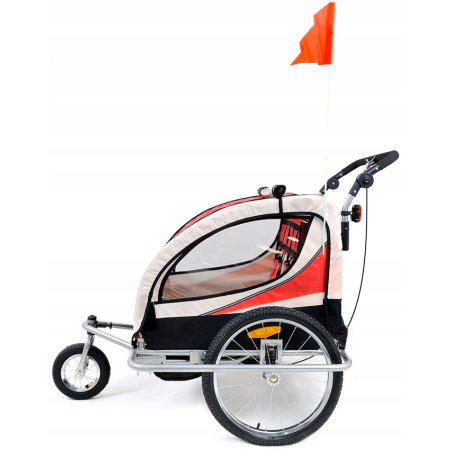 Przyczepka rowerowa dla dzieci Funfit Kids Pro - CZERWONA
