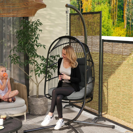 Huśtawka / Fotel ogrodowy Outsunny 74 cm 150 kg - SZARY
