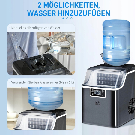 Kostkarka do lodu 20 kg / 24 h, ze zbiornikiem 3,2 l wyświetlacz - CZARNA