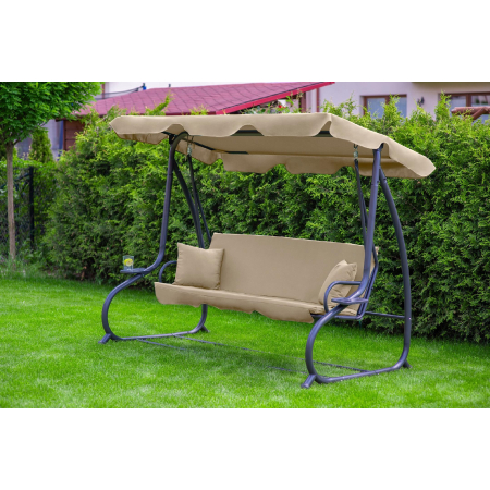 Huśtawka ogrodowa wolnostojąca, rozkładana Funfit Garden 170x50cm - BEŻOWA