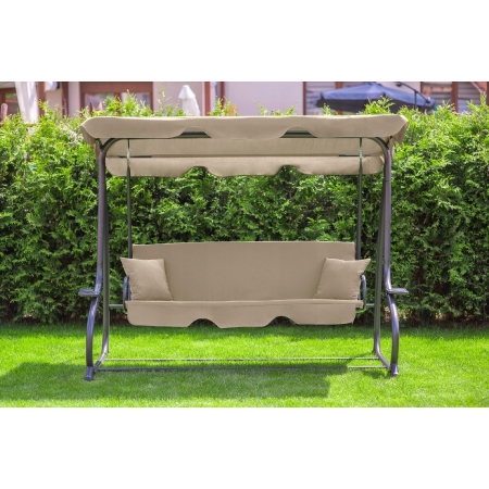 Huśtawka ogrodowa wolnostojąca, rozkładana Funfit Garden 170x50cm - BEŻOWA