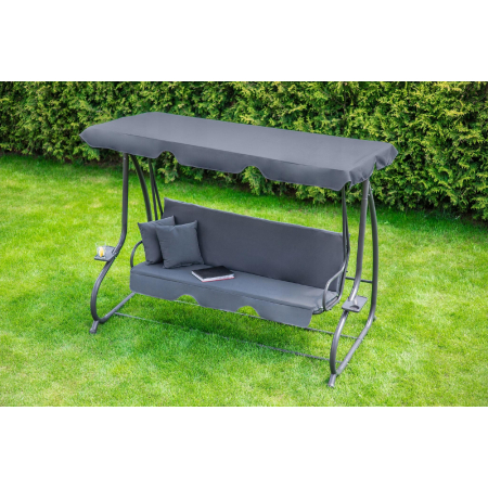 Huśtawka ogrodowa wolnostojąca, rozkładana Funfit Garden 170 x 50cm - SZARA