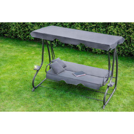Huśtawka ogrodowa wolnostojąca, rozkładana Funfit Garden 170 x 50cm - SZARA