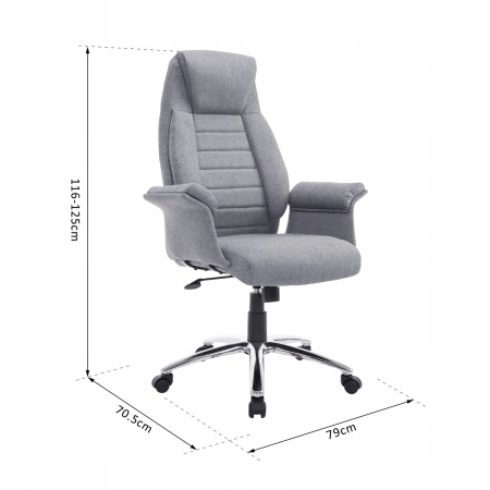 Krzesło obrotowe Homcom 116 x 79 x 70,5 cm - SZARE