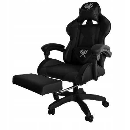 Fotel gaming DUNMOON Czarny Fotel Obrotowy Biurowe ekoskóra - DOSTAWA ZERO